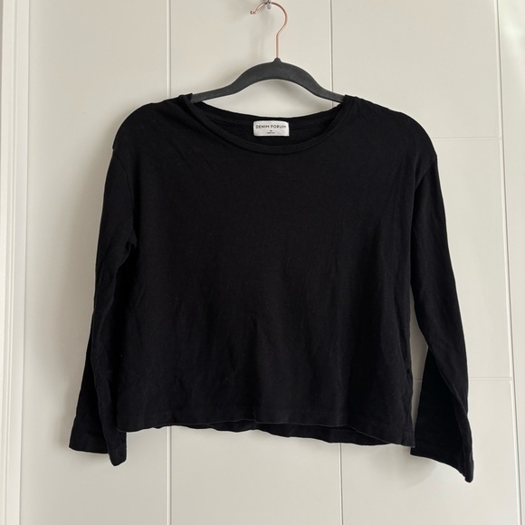 Aritzia Denim Forum Kate Cotton Boxy Cropped Longsleeve - Picture 4 of 7